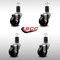 Service Caster 3'' SS Phenolic Wheel Swivel 1-5/8'' Expanding Stem Caster Set, 4PK SCC-SSEX20S314-PHS-158-4 - alternate 2